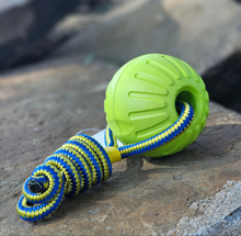 Load image into Gallery viewer, Dura-Foam Ball with Rope Handle by Ruff-Paws!
