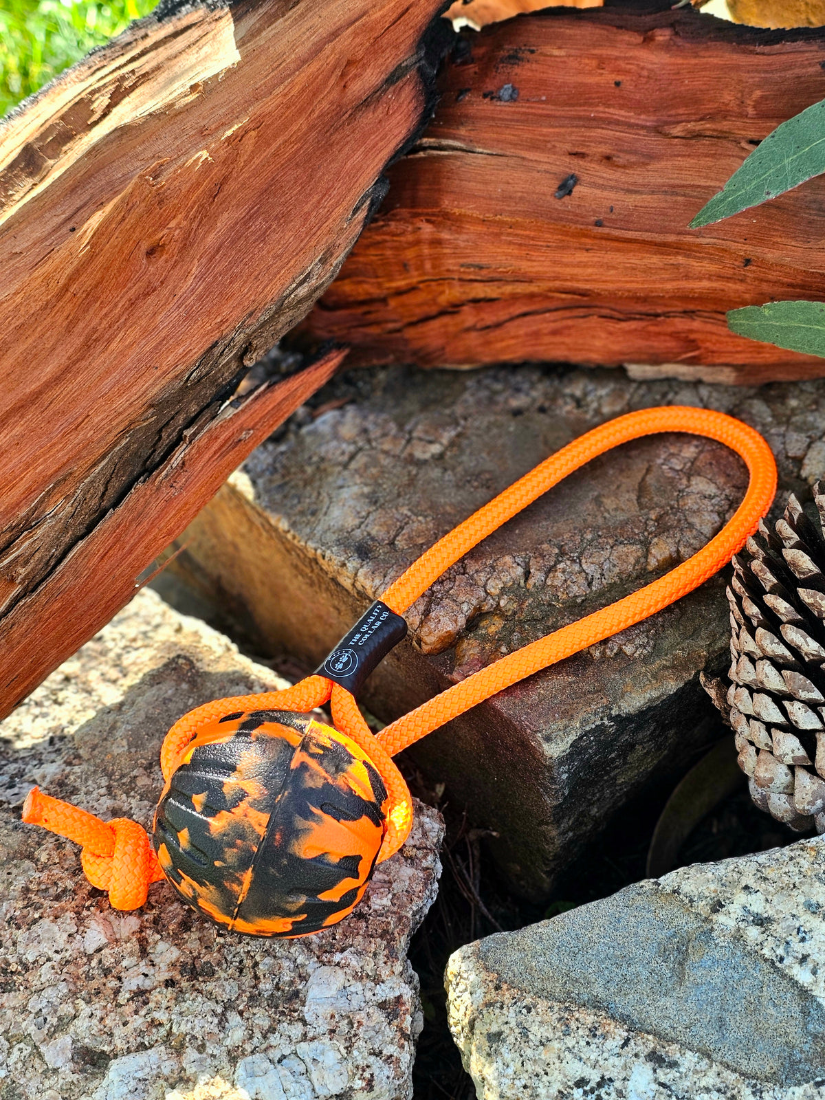 Dura-Foam Ball with Rope Handle by Ruff-Paws!