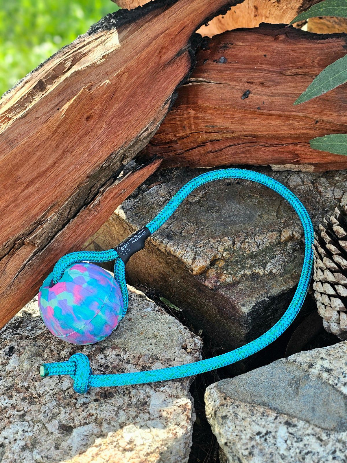 Dura-Foam Ball with Rope Handle by Ruff-Paws!