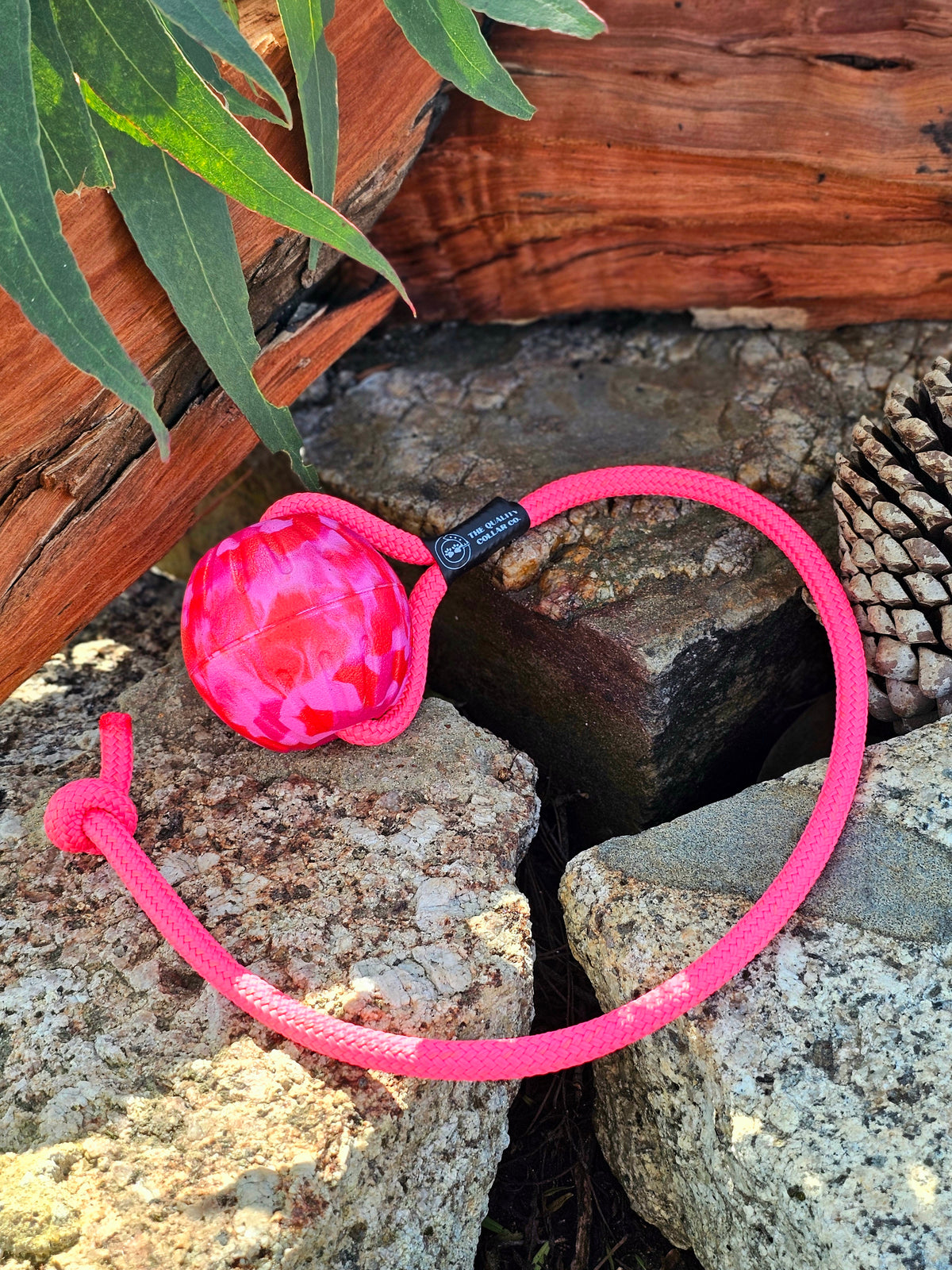 Dura-Foam Ball with Rope Handle by Ruff-Paws!