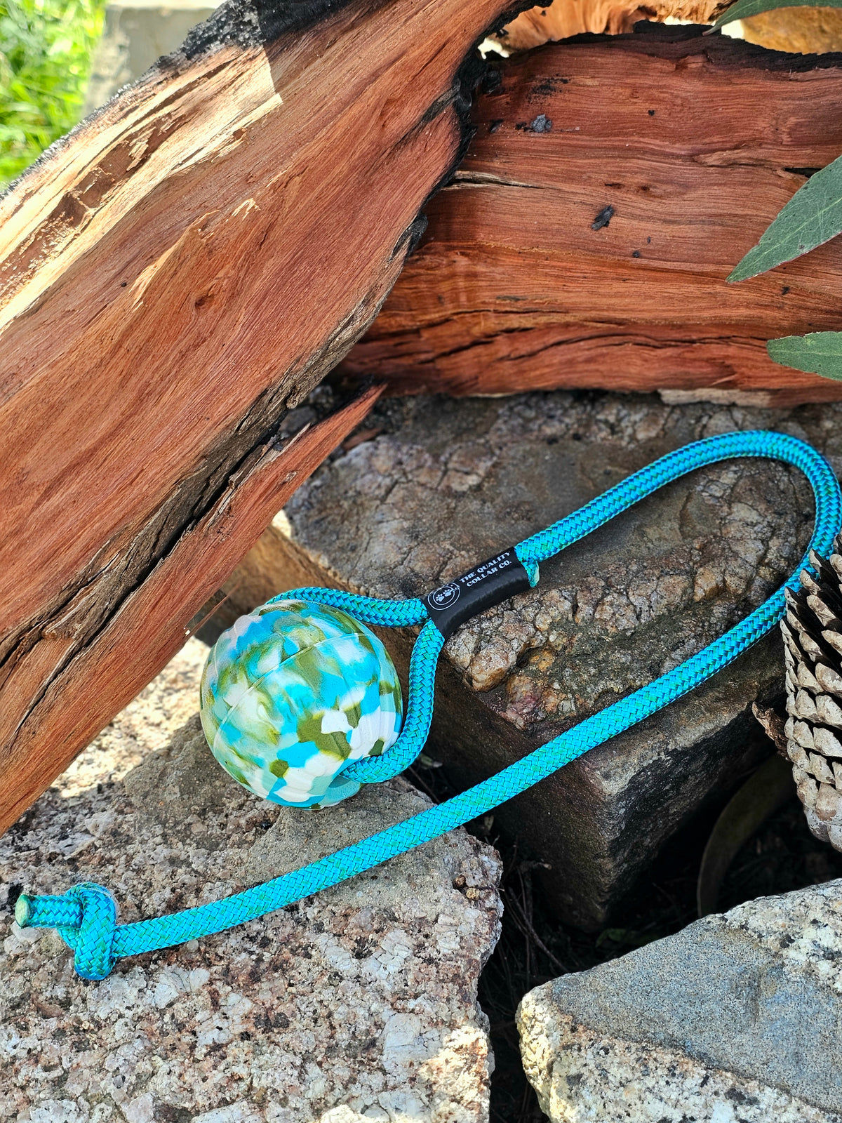 Dura-Foam Ball with Rope Handle by Ruff-Paws!