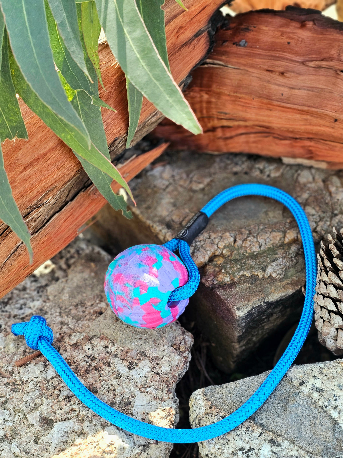 Dura-Foam Ball with Rope Handle by Ruff-Paws!