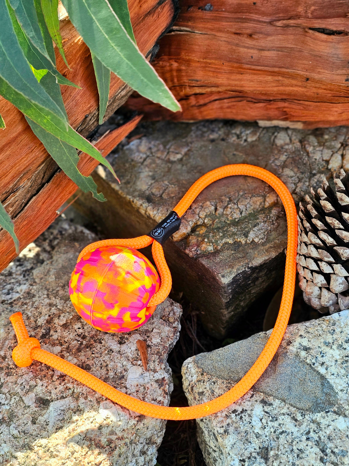 Dura-Foam Ball with Rope Handle by Ruff-Paws!