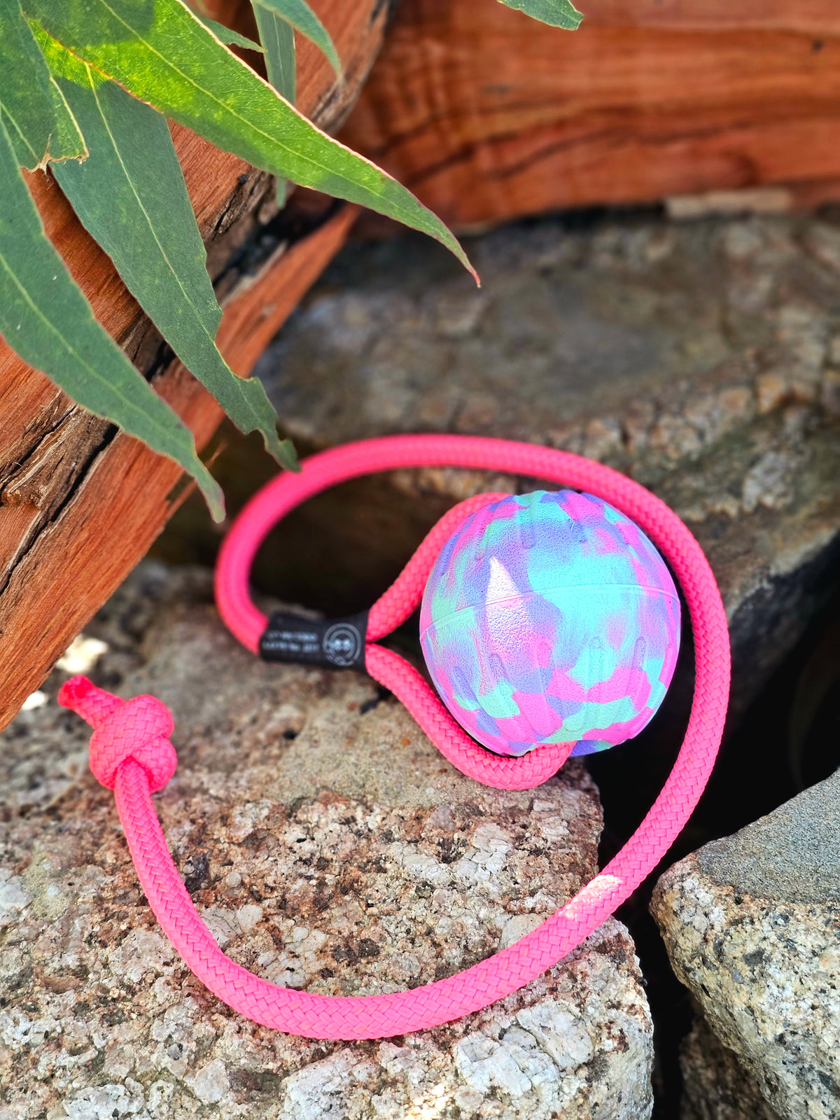 Dura-Foam Ball with Rope Handle by Ruff-Paws!