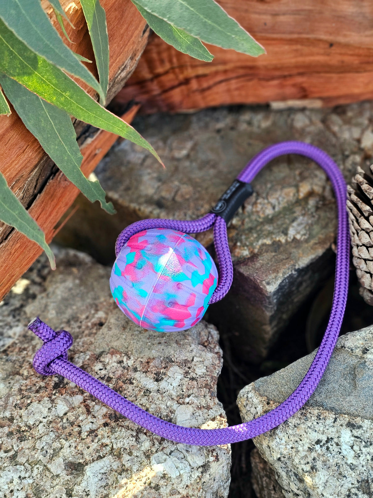 Dura-Foam Ball with Rope Handle by Ruff-Paws!