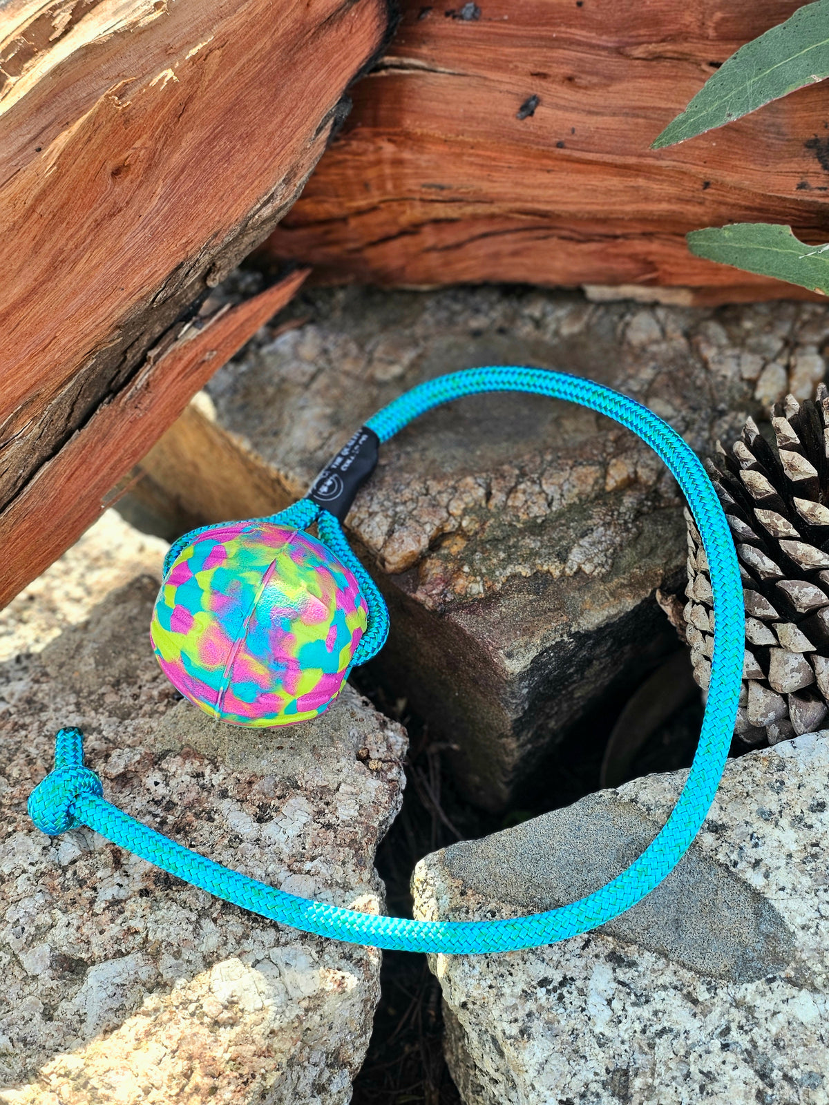 Dura-Foam Ball with Rope Handle by Ruff-Paws!