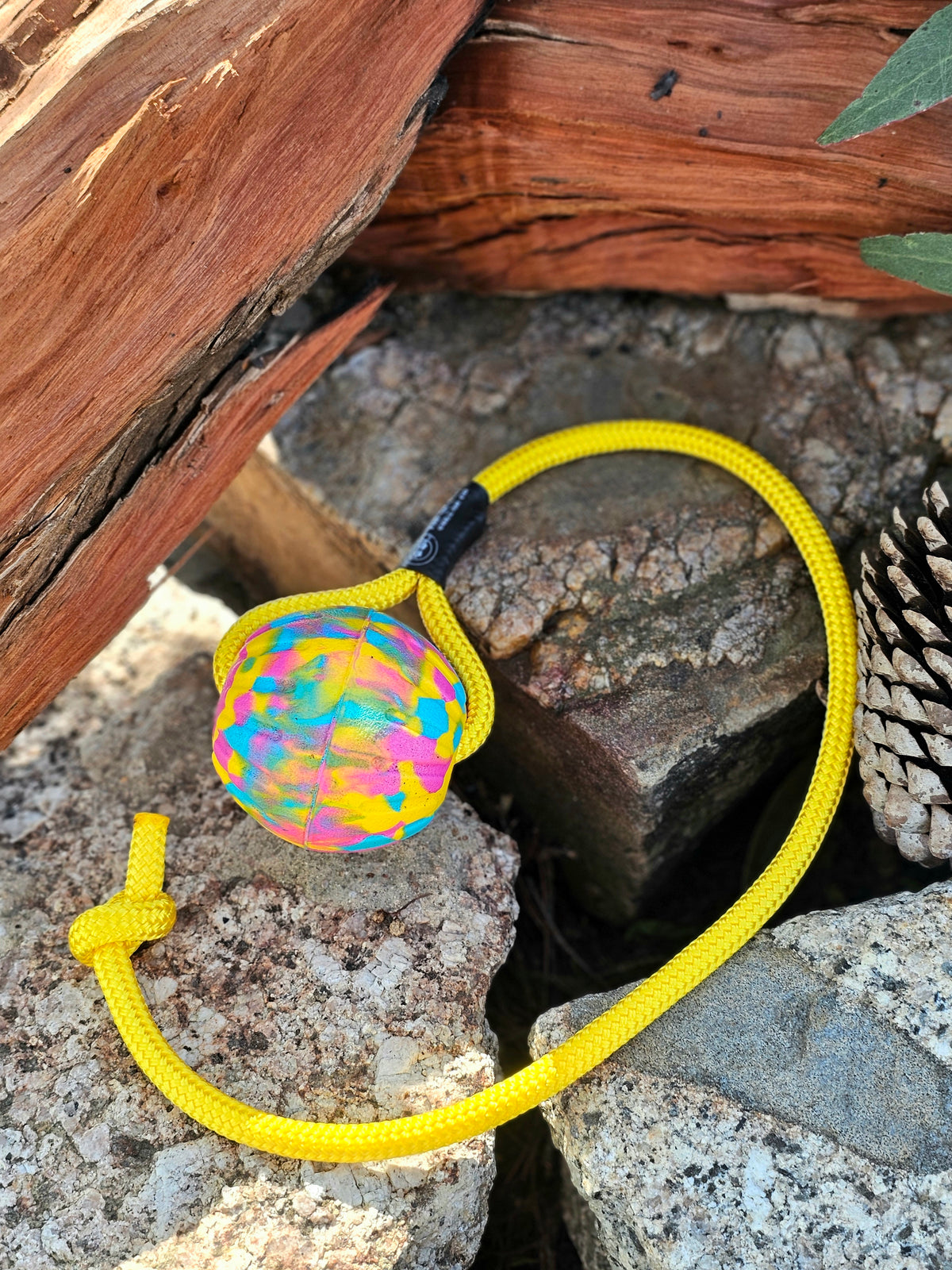 Dura-Foam Ball with Rope Handle by Ruff-Paws!