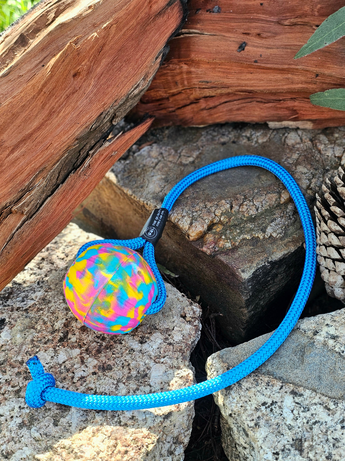 Dura-Foam Ball with Rope Handle by Ruff-Paws!